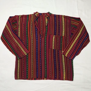 Vtg Central American Unisex Small Pullover Top Jacket Ethnic Multicolor Stripes - Picture 1 of 7