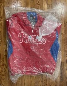 Majestic MLB Philadelphia Phillies Dugout Jacket Red Mens 2XL NWT - Picture 1 of 6