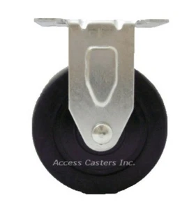 3P20SR 3" x 1-1/4" Rigid Plate Caster, Soft Rubber Wheel - Picture 1 of 1