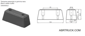 Tampone paracolpi in gomma per camion camper barca rimorchio Protezione 15*6*6cm - Foto 1 di 2