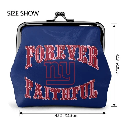 New York Giants Leather Coin Purse Change Purse "forever Faithful" Ladies Wallet Cover