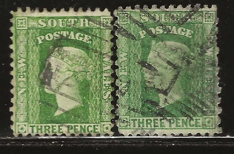 NEW SOUTH WALES Classics...Sc #63 & 63h...Used...1882...SCV $12.00 Cover