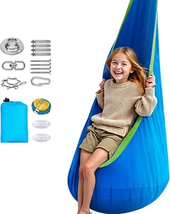 Kids Sensory Swing with 360° Rotation & Adjustable Height – Indoor/Outdoor Pod S - Picture 1 of 7