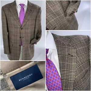 Burberry London Blazer 40R Brown Check Wool 3B 2V Md USA Mint YGI G3-137 - Picture 1 of 12