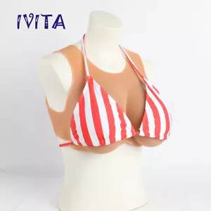 IVITA 3XL E Cup Silicone Breast Forms Fake Boobs Bras Enhancer Crossdresser - Picture 1 of 12