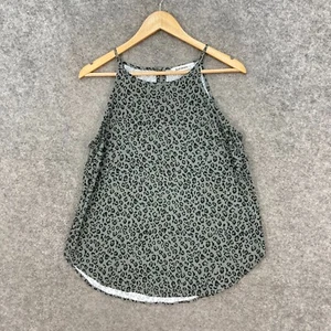 Just Jeans Top Womens 8 Green Sleeveless Animal Print Round Neck Tank 36713 - Picture 1 of 12