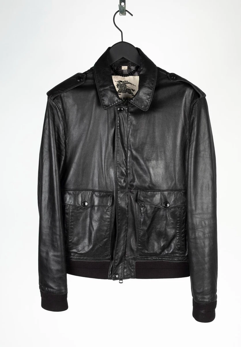 Burberry Leather Outer Shell Black Coats, Jackets & Vests for Men