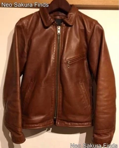 VANSON Leather Single Rider Jacket Men's Brown Size 34 - Picture 1 of 5