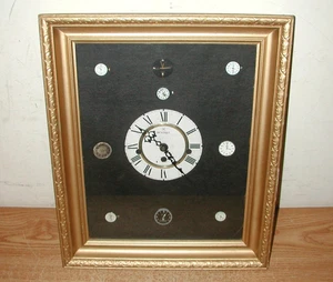 OROLOGIO DA PARETE VINTAGE MONTREUX CON CORNICE E 9 QUADRANTI DA POLSO MISURA OROLOGIO ESPOSTI - Foto 1 di 9