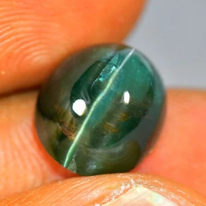 6.55Ct Oval Cab_Genuine Transparent Untreated Paraiba Green Apatite Cat's Eye - Picture 1 of 1