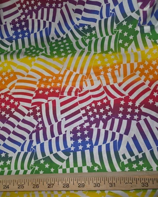 Rainbow Pride Flags Colors Cotton Craft Sewing Fabric 70 inches NEW - Image 1 of 2