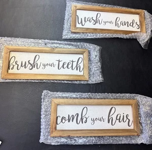 Badezimmer Wand Hände waschen & mehr! Deko X3  - Bild 1 von 5