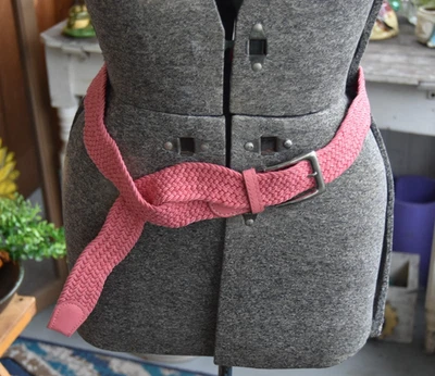 Cinturón Boho Tejido Vintage Ondulado Oro Rosa Cinturón Ajustable Desgaste 39-41 Cintura Talla XL Foto 1 de 4