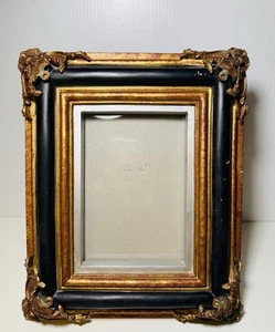 Vintage Picture Frame Black Gold Baroque Ornate Heavy 11.5” x 9.5” - Picture 1 of 9
