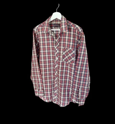 Vintage 70’s Sears Plaid Lightweight Summer Shirt Sz Large Sportswear - Image 1 of 4