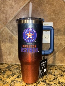 Houston Astros Colossal Becher 40 Unzen Sparkle Glitzer Orange und Blau Hombre - Bild 1 von 2