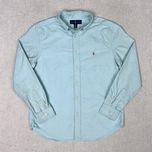Polo Ralph Lauren Oxford Button Down Shirt Boys L 14-16 Mint Blue Long Sleeve - Picture 1 of 8