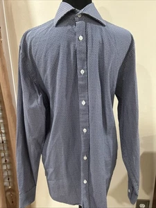 Michael Kors Mens Blue Stripe Long Sleeve Button Down Shirt Size 15 1/2-32/33 M - Picture 1 of 8