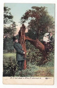 1908 ELMO MISSOURI ROMANTIC KISS POLICE VINTAGE POSTCARD MO MARYVILLE RIFFLE !! - Picture 1 of 2