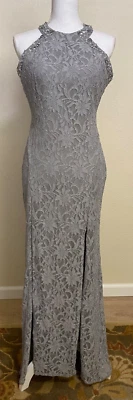 Maxi Vestido Hadas Estrás Brillo Encaje Bodycon Espalda Abierta Talla 7 Caprichoso Foto 1 de 4