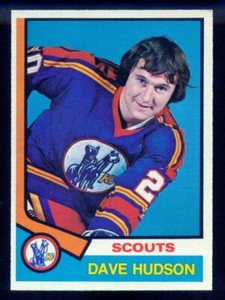 1974-75 OPC O PEE CHEE Hockey #335 Dave Hudson NM Kansas City Scouts Card