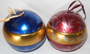 Ghirardelli Chocolate Christmas Ornament - Red/ Blue And Gold Set Of 2 Vintage - Picture 1 of 7