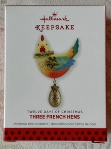 Hallmark 2013 Twelve Days Christmas Series #3 French Hens Ornament Keepsake New - Picture 1 of 2