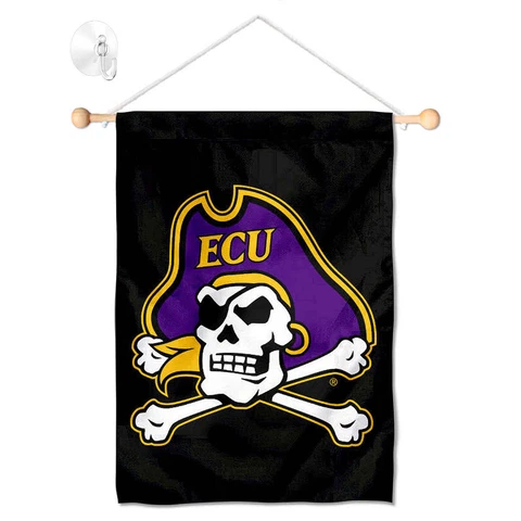 East Carolina Pirates Banner Window Hanging with Suction Cup Cover