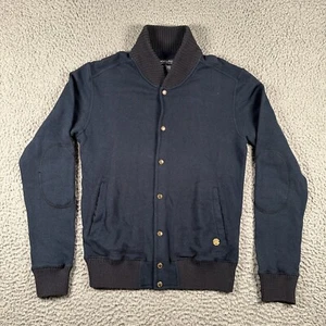 Woolrich Women's Snap Button Sweater Jacket Knit Large Navy Cotton Linen Blend - Picture 1 of 11