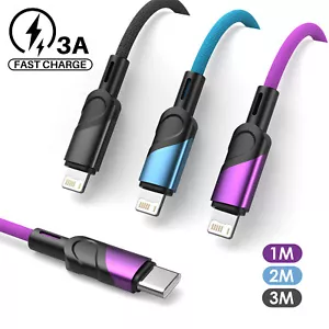 1M 2M 3M PD Fast Charge USB C Charger Cord Data Sync Cable For Apple iPhone iPad - Picture 1 of 13