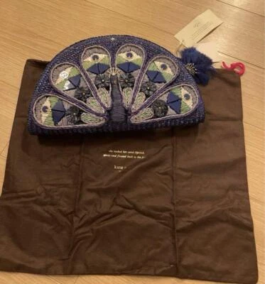 Kate Spade Peacock Full Plume Straw Shoulder Tote Bag F/S Japan. - Image 1 of 4