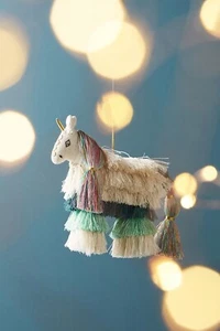 New Anthropologie Ornament Large Tassel Unicorn Plush Handmade with Tags - Picture 1 of 4