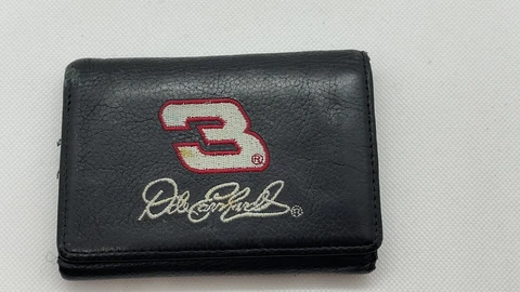 Dale Earnhardt Black Leather Wallet #3 Small Stain On Number Cover