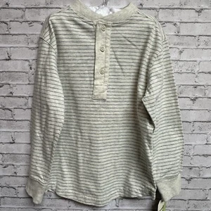 Class Club Jungen 4/5 gestreiftes Hemd beige grau langarm 100% Baumwolle NEU Neu mit Etikett - Bild 1 von 8