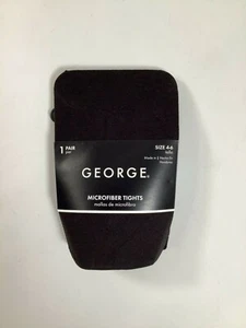 Girl's George Black Microfiber Tights 1 Pair NEW! - Picture 1 of 2