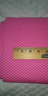 Valentines Day  Little Pink Hearts  Cotton Quilting Fabric Holiday Cupid - Image 1 of 2