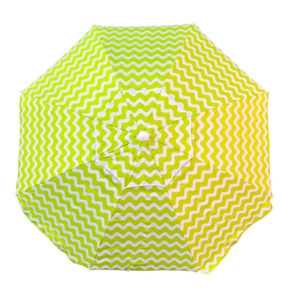 SHELTA Newport Chevron 200Cm Beach Shade Umbrella Tilt 98% UV UPF50+ Lime Green - Picture 1 of 4