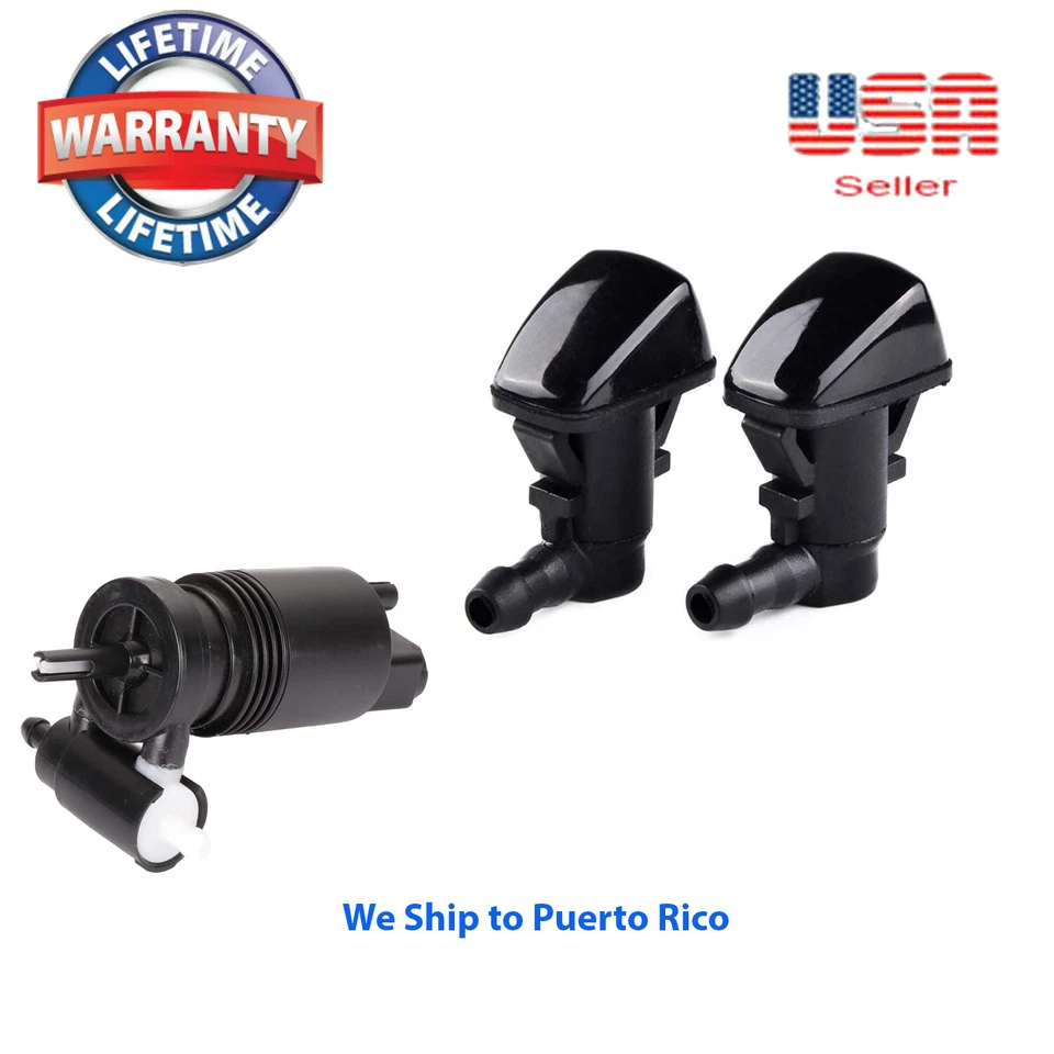 Juego de 3 bombas y boquillas delanteras para lavadora de parabrisas para Jeep Grand Cherokee 2008-2021 Foto 1 de 4