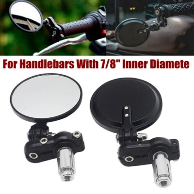 Espejo retrovisor redondo ajustable para Honda Yamaha BMW Suzuki 7/8’’’ Foto 1 de 4