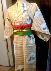 Japanese Vintage 4 Piece Yukata Kimono. Excellent Condition Hand Made. As Shown - Picture 1 of 11