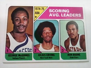 1975-76 Topps Basketball #221 Scoring Avg Julius Erving McGinnis Boone