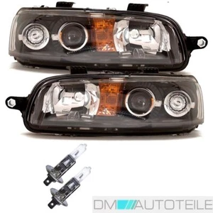 Fiat Punto 188 Scheinwerfer Set Klarglas Schwarz H1/H1 ohne Nebel +Birnen 99-03 - Bild 1 von 1