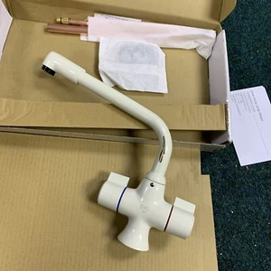 Deva SMS172/004 Sauris Beige Mono Kitchen Sink Mixer Tap Divided Flow **DENT** - Picture 1 of 7