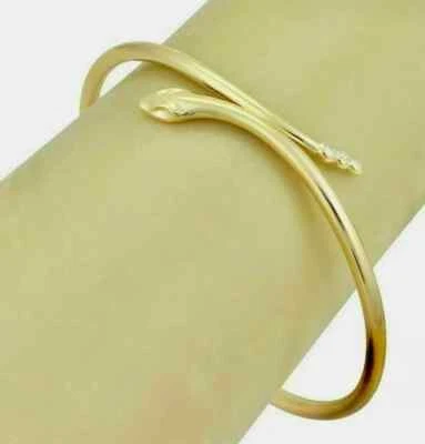 3Ct Lab Created Diamond Snake Women's Bangle Bracelet 14K Yellow Gold Finish - Image 1 of 4