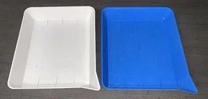 E2 VTG 2 - 8x10 YANKEE AGITRAY HARD PLASTIC DARKROOM DEVELOPING TRAYS BLUE WHITE - Picture 1 of 19