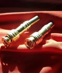 BNC MALE New Gold Copper Core (4 Pieces) BNC to RG59 Solderable Ships U.S.A - Picture 1 of 4