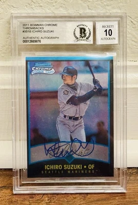 💥 BGS 10 2011 Bowman Chrome RC #351 Ichiro Suzuki Mariners DOBLE FIRMADO - ¡RARO! Foto 1 de 4