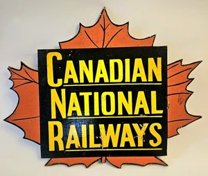 Vintage Canada National Railway Railroad Train Wood Sign Mapleleaf   - Picture 1 of 7