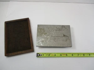Mini SURFACE PLATE Hand Scraped Steel Top Surface 6" x 4" Precise Wood Box EC - Picture 1 of 23