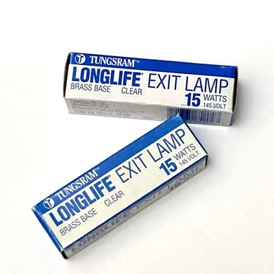 2 Pack SURE LITES Exit Lamp Light Bulb E12 15 Watts T6 Base 15W 145V LONG LIFE - Image 1 of 4